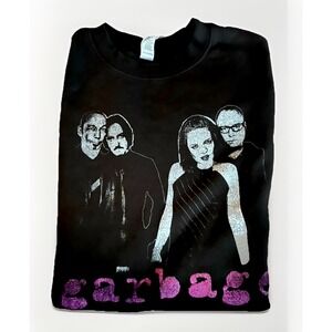 Garbage Band Black Crewneck Sweatshirt From Pink Tour Logo Alternative Rock